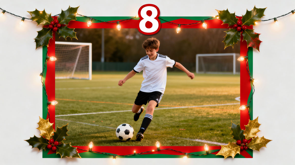 Ein Jugendspieler spielt Fußball